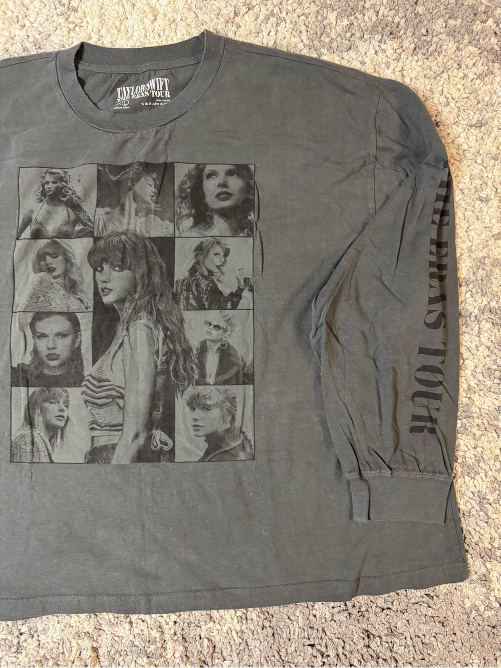 Taylor Swift The Eras Tour March Charcoal Gray Photo Grid Long-Sleeve Shirt, 3XL - Picture 3 of 6